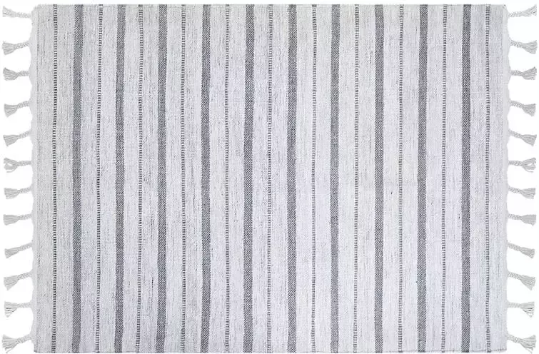Beliani BADEMLI Vloerkleed Wit 140 x 200 cm Synthetisch materiaal