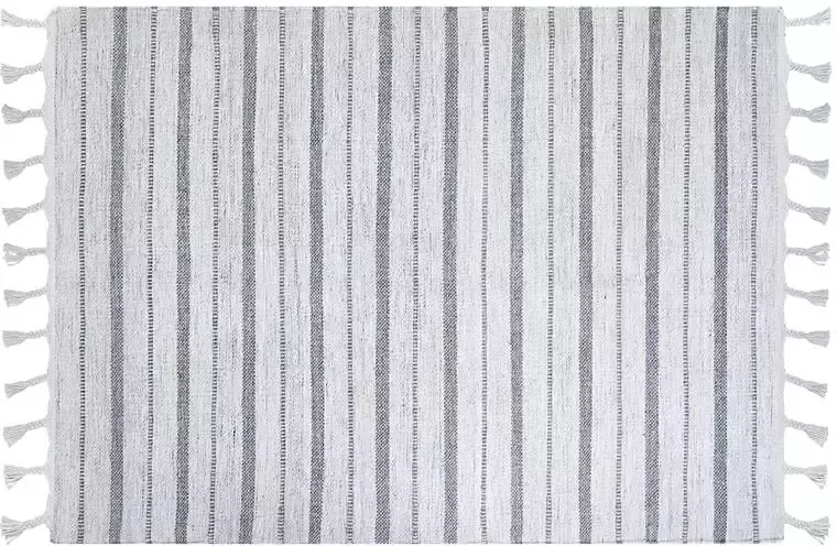 Beliani BADEMLI Vloerkleed Wit 160 x 230 cm Synthetisch materiaal