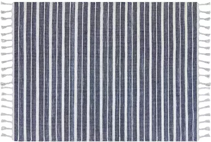 Beliani BADEMLII Vloerkleed Blauw 140 x 200 cm Synthetisch materiaal