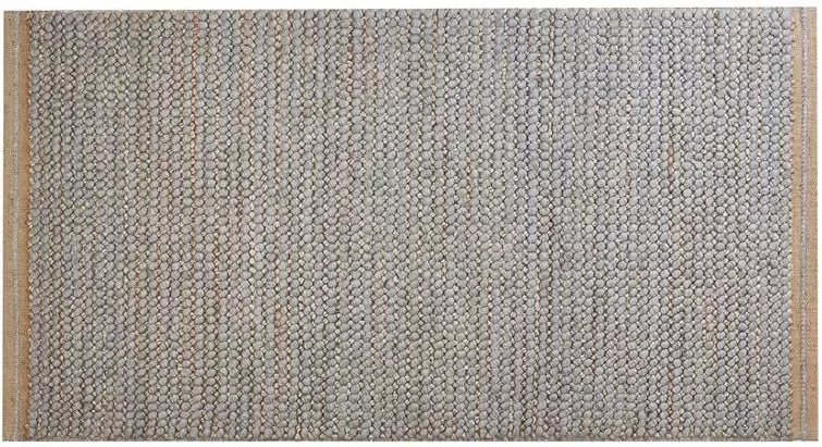 Beliani BANOO Vloerkleed Grijs 80 x 150 cm Wol