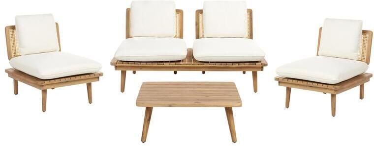 Beliani ACCADIA Loungeset Lichtbeige Acaciahout