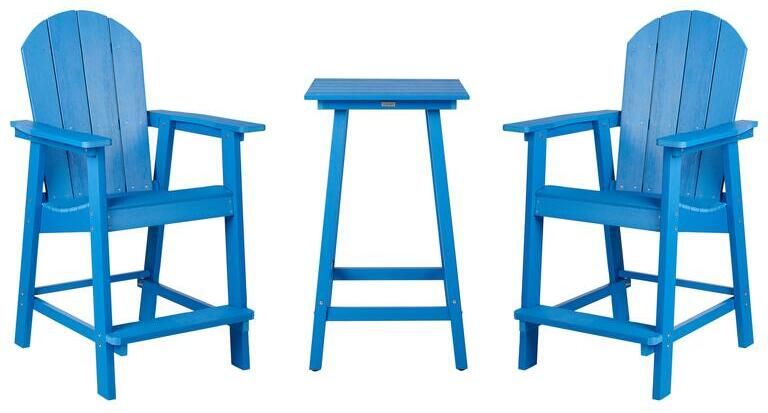 Beliani ADIRONDACK Balkonset Blauw Kunsthout