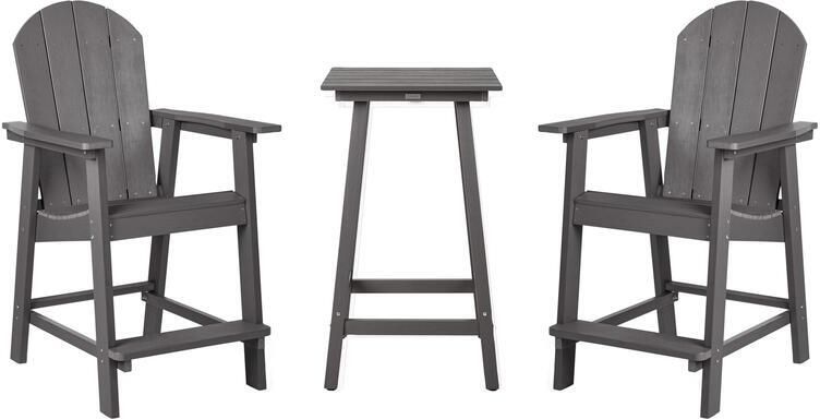 Beliani ADIRONDACK Balkonset Donkergrijs Kunsthout