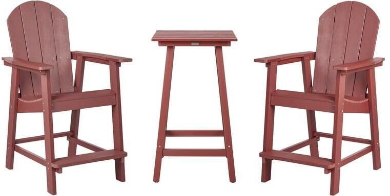 Beliani ADIRONDACK Balkonset Rood Kunsthout