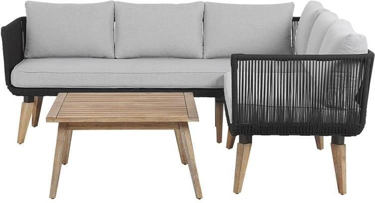 Beliani ALCAMO Loungeset voor 5 Grijs Acaciahout