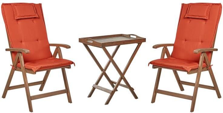 Beliani AMANTEA Bistroset Donkerbruin Acaciahout