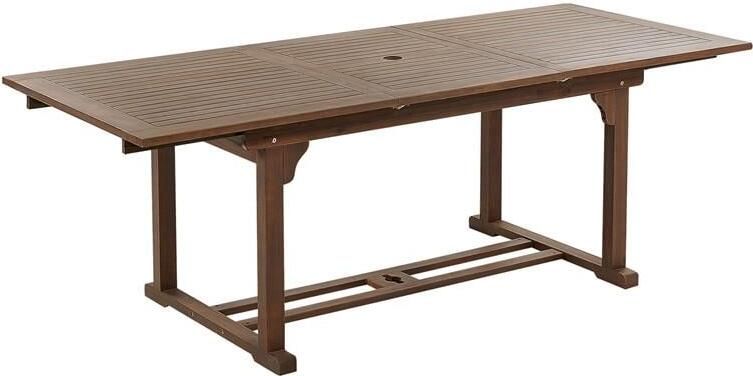 Beliani -AMANTEA-Tuintafel-Donkere houtkleur-90x160|220 cm-Acaciahout
