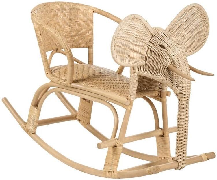Beliani AMPOLLINO Schommelstoel Natuurlijk Rotan