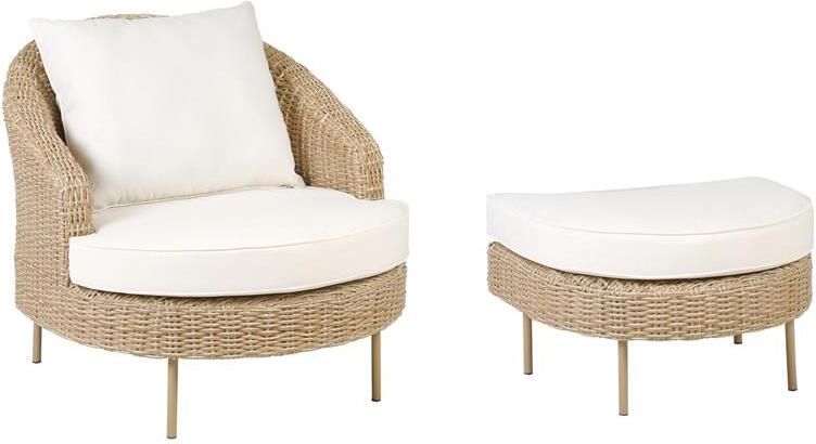 Beliani ARCILLE Tuinstoel Natuurlijk PE rotan