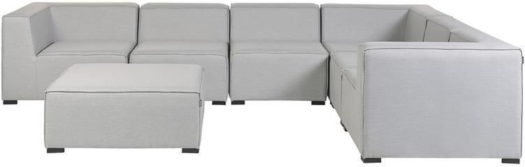 Beliani -AREZZO-Loungeset voor 7-Linkszijdig-Lichtgrijs-Polyester