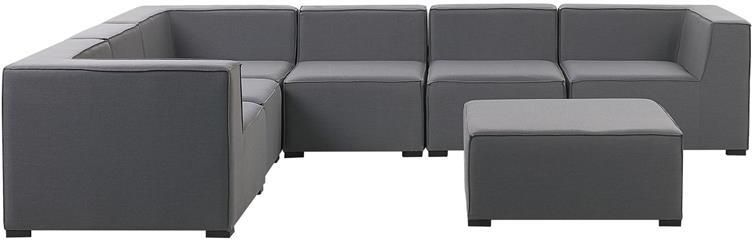 Beliani AREZZO Loungeset voor 7 Rechtszijdig Grijs Polyester