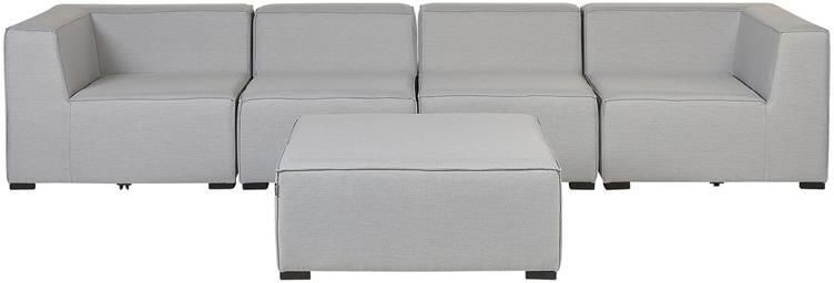 Beliani AREZZO Tuinbank voor 4 Lichtgrijs Polyester