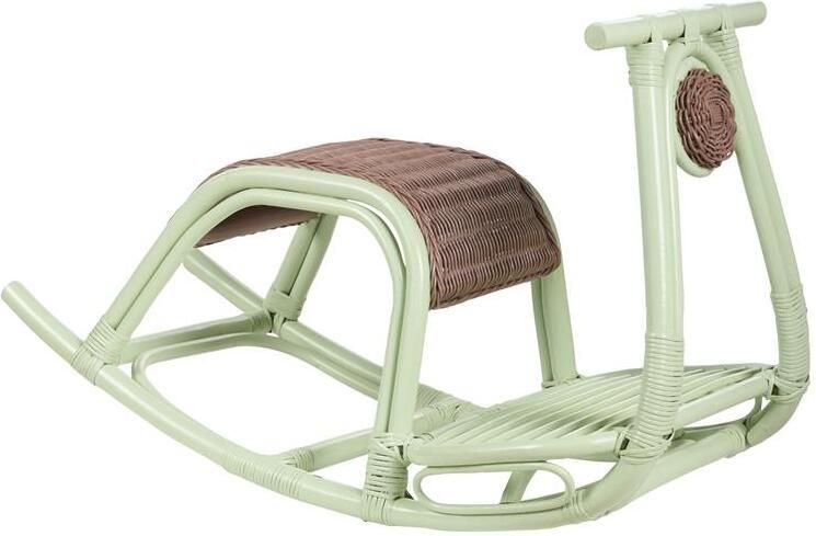 Beliani ASPRIA Schommelstoel Lichtgroen Rotan