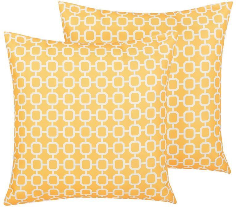 Beliani -ASTAKOS -Tuinkussen set van 2-Geel-40 x 40 cm-Polyester