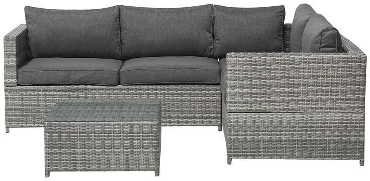 Beliani AVOLA Loungeset voor 4 Grijs PE rotan