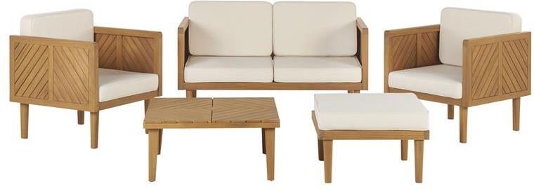Beliani BARATTI Loungeset voor 4 Lichte houtkleur Acaciahout