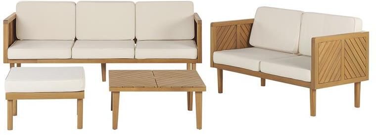 Beliani BARATTI Loungeset voor 5 Lichte houtkleur Acaciahout