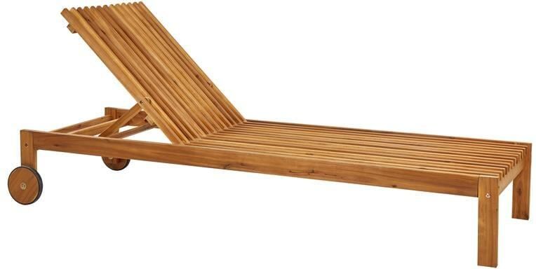 Beliani BELLANO Ligstoel Lichthout Acaciahout