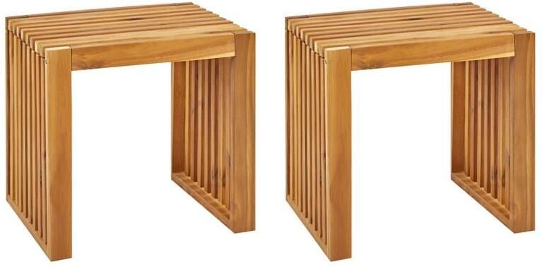 Beliani BELLANO Tuinkrukjes set van 2 Lichthout Acaciahout