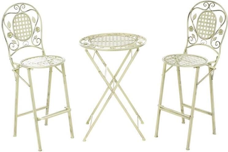 Beliani BIVIO Tuinbarset voor 2 Lichtgroen IJzer