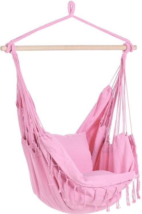 Beliani BONEA Hangstoel Roze Katoen