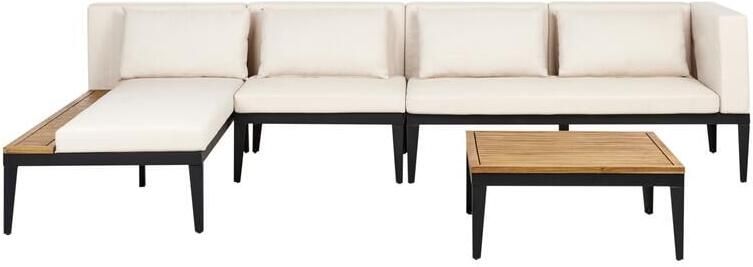 Beliani -BRACCIANO-Loungeset 4-zits-Lichtbeige-Gecertificeerd acaciahout