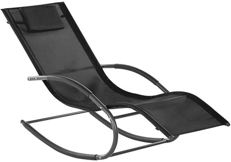 Beliani CARANO II Strandstoel Zwart Staal