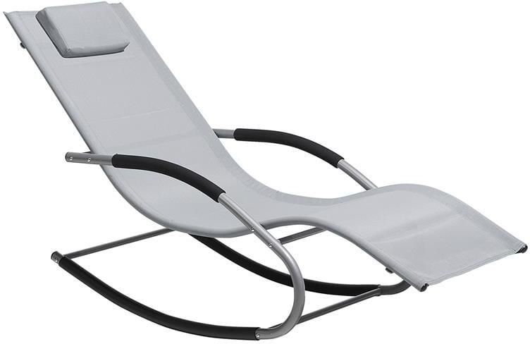 Beliani CARANO Strandstoel Grijs Staal