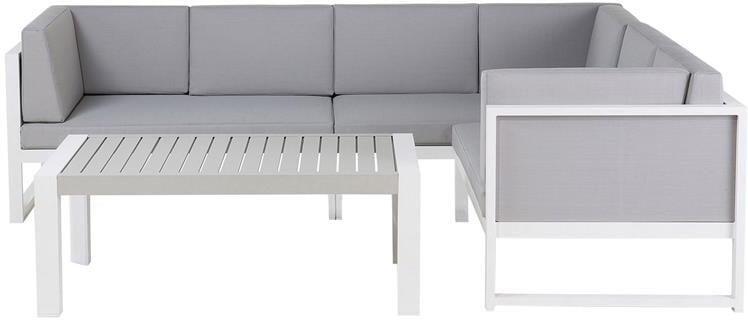 Beliani CASTELLA Loungeset voor 6 Grijs Aluminium