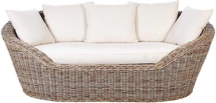 Beliani CAVO Ligbed Natuurlijk Rotan