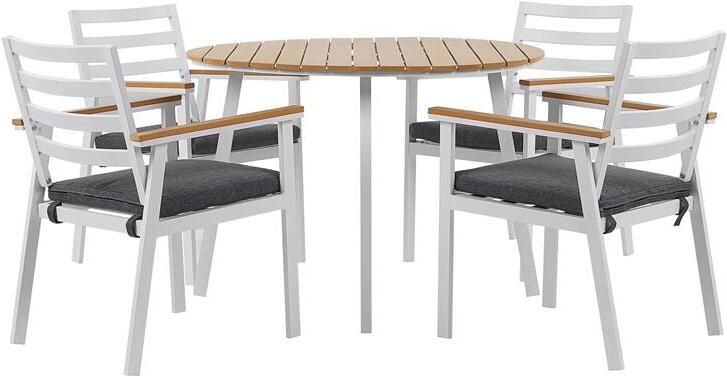 Beliani CAVOLI Tuinset voor 4 Wit Aluminium