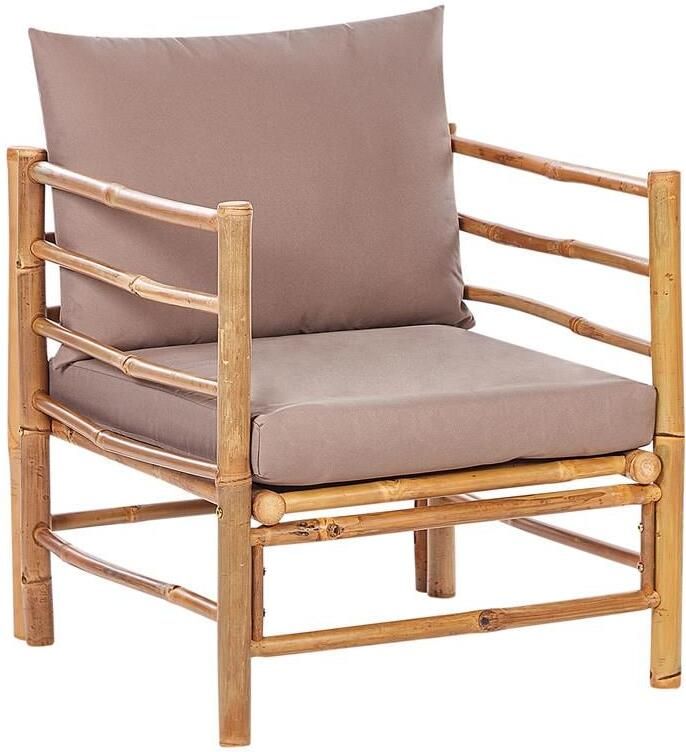 Beliani CERRETO Tuinstoel Taupe Bamboe