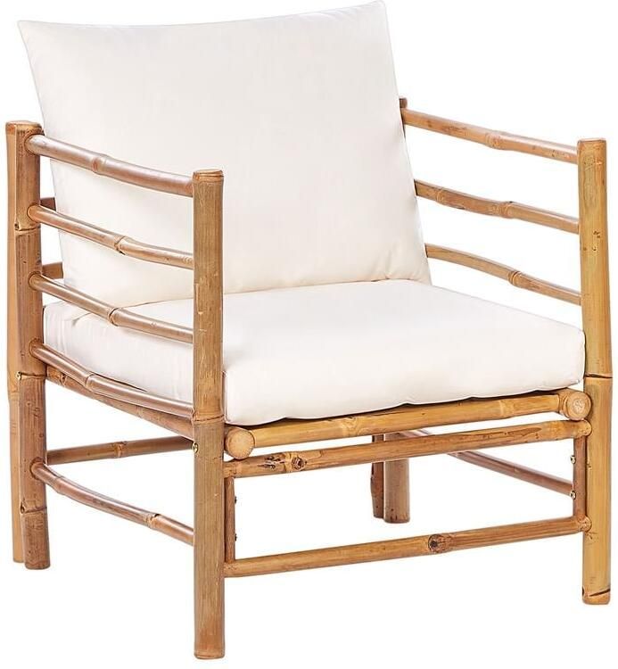 Beliani CERRETO Tuinstoel Wit Bamboe