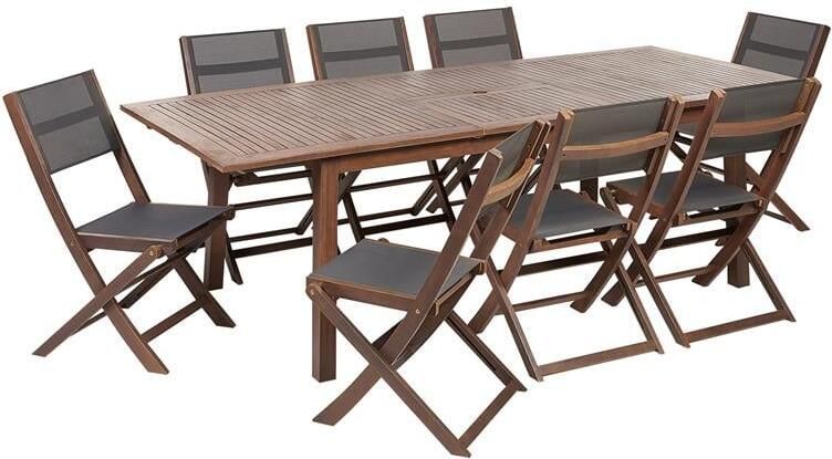 Beliani CESANA Tuinset voor 8 Donkere houtkleur Acaciahout