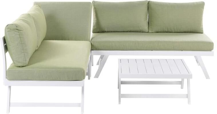 Beliani COCCORINO Loungeset voor 5 Groen Aluminium