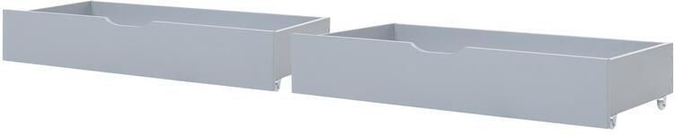 Beliani CRONAT Opberglades voor bed Grijs Grenenhout