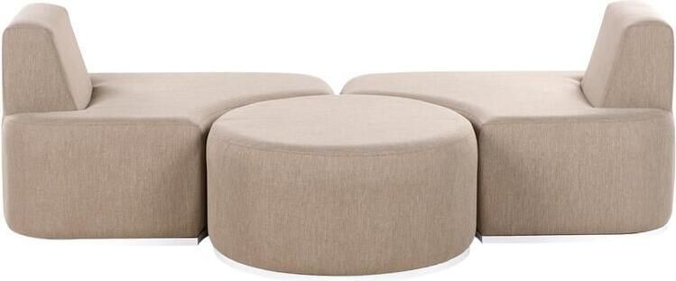 Beliani FABRO Loungeset voor 2 Beige Polyester