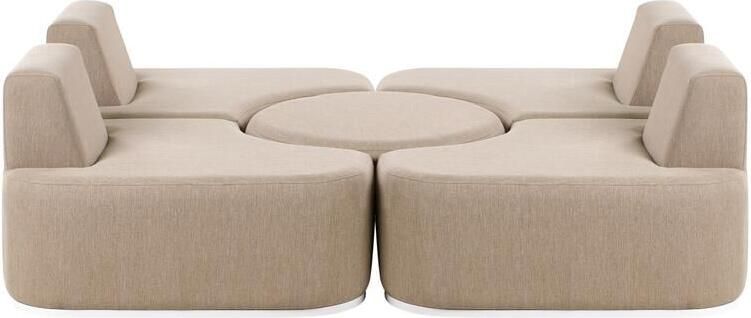 Beliani FABRO Loungeset voor 4 Beige Polyester
