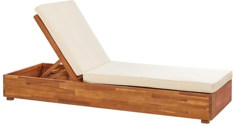 Beliani FANANO Ligstoel Lichthout|Off-white Acaciahout