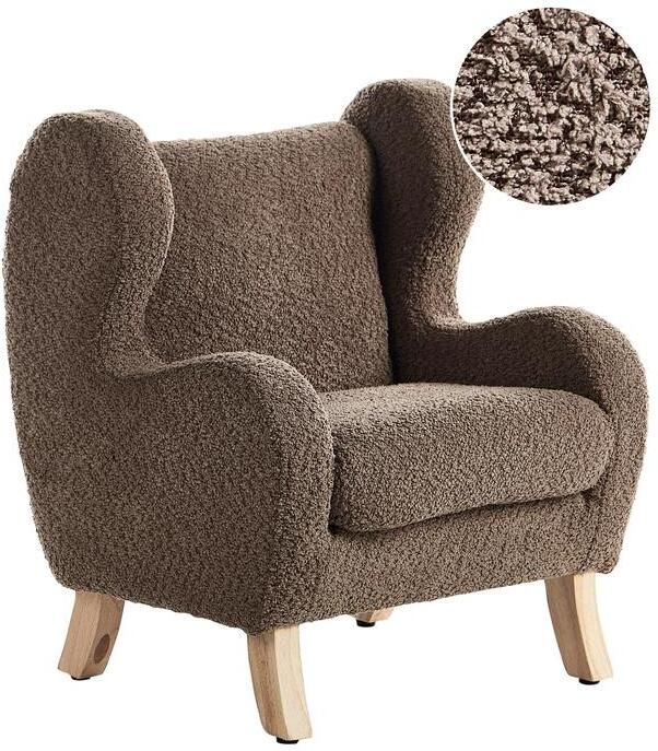 Beliani FARUM Kinderfauteuil Bruin Bouclé