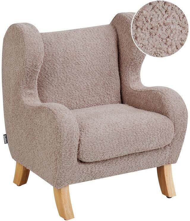 Beliani FARUM Kinderfauteuil Taupe Bouclé
