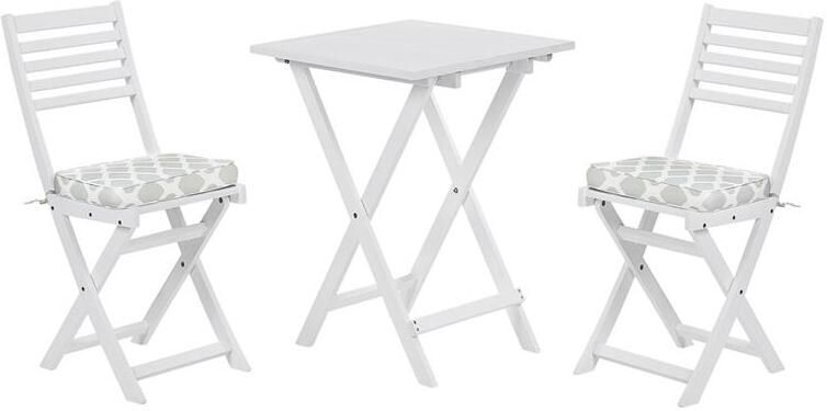 Beliani FIJI Bistroset voor 2 Wit |Mintgroen Acaciahout