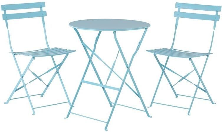 Beliani FIORI Bistroset voor 2 Blauw Staal