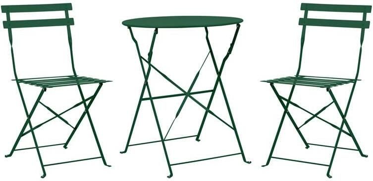 Beliani FIORI Bistroset voor 2 Donkergroen Staal