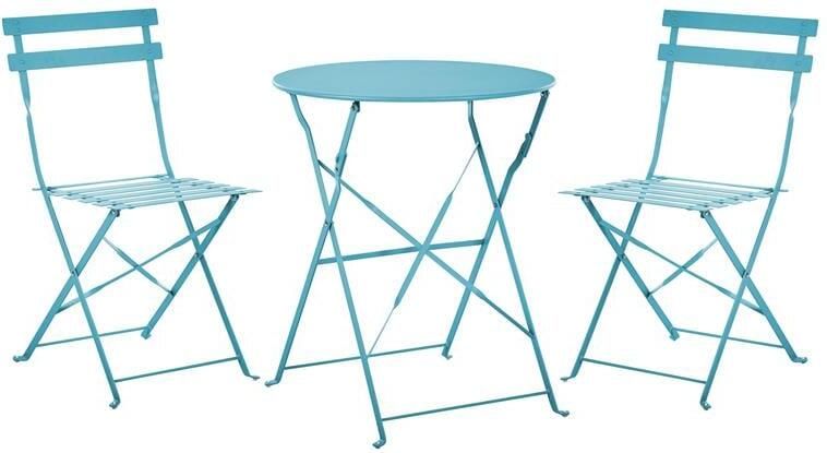 Beliani FIORI Bistroset voor 2 Zeeblauw Staal