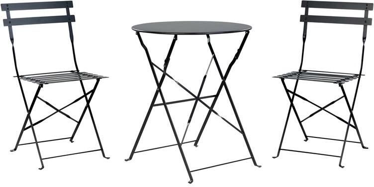 Beliani FIORI Bistroset voor 2 Zwart Staal