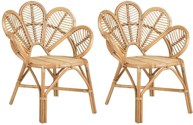 Beliani FLORENTINE II Fauteuil set van 2 Natuurlijk Rotan - Foto 2