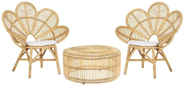Beliani FLORENTINE | LIMNI Bistroset voor 2 Natuurlijk Rotan