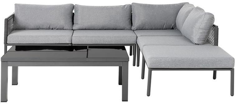 Beliani FORANO Loungeset voor 6 Grijs Aluminium