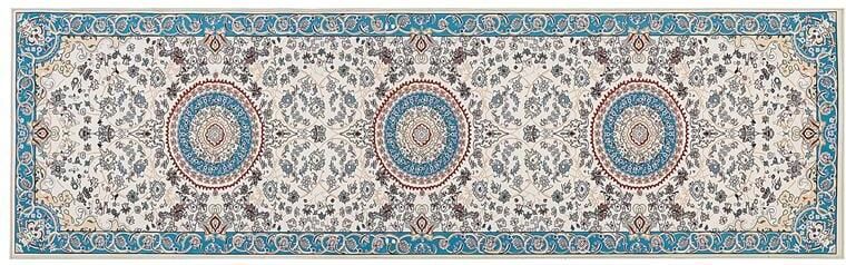 Beliani GORDES Loper tapijt Beige Blauw 60 x 200 cm Polyester - Foto 2